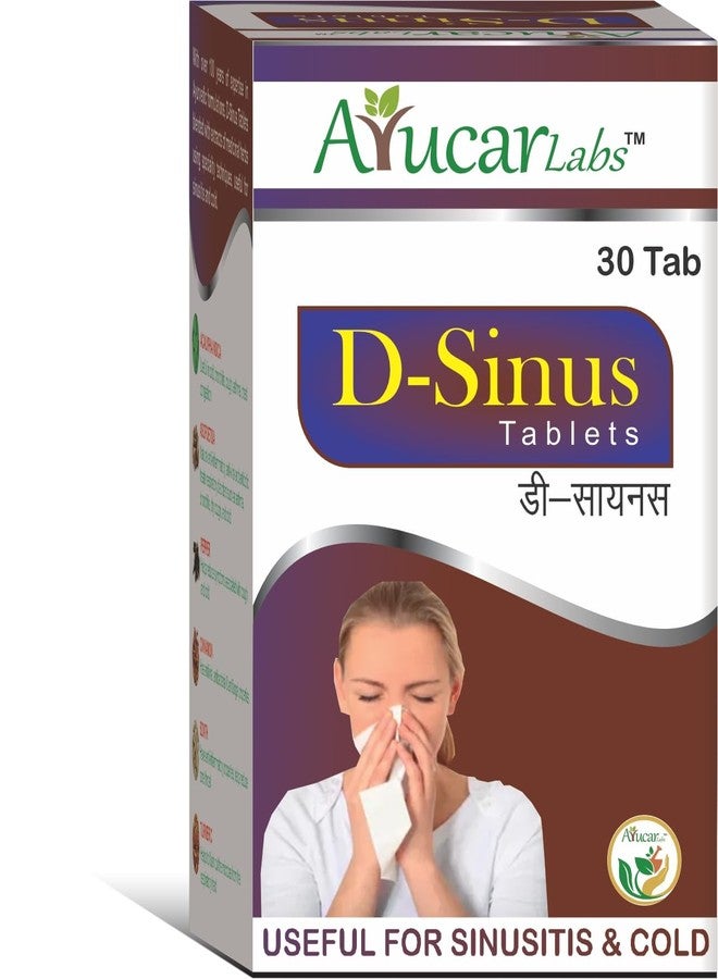 Ayucar Labs D-Sinus Ayurvedic Tablets for Sinus Relief – 30 Tablets | Relief from Sinusitis, Cold, Chest Congestion & Runny Nose | With Natural Herbs | Ayucar Labs - Image 1