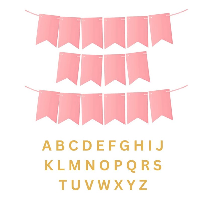 FI - FLICK IN 86 pcs Customized Name Banner Kit for Birthday Naming Ceremony Anniversary Baby Shower Bride to Be Personalized Banner (Pack of 86, Pink) - Image 5
