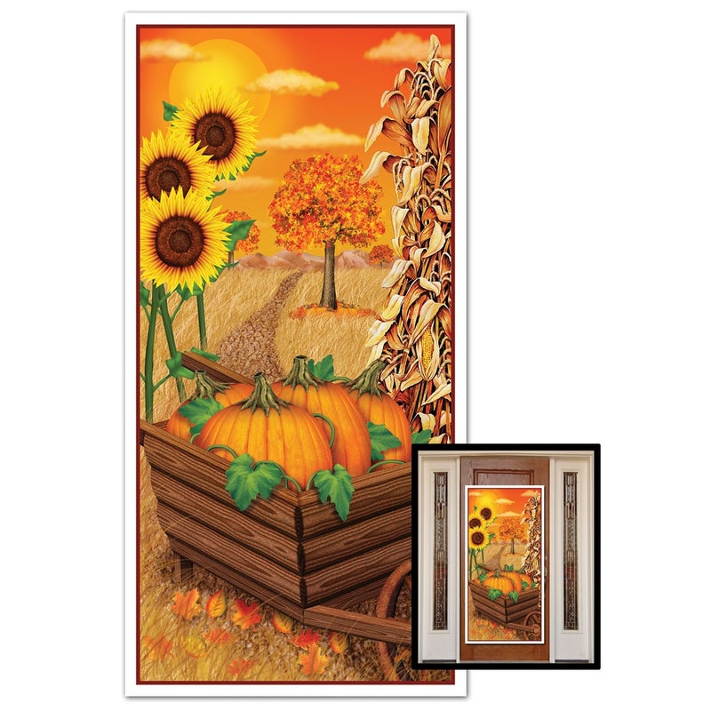 Beistle 1Pack Decorative Fall Door Cover 30Inch by 5Feet