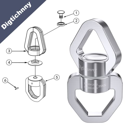 Digtichnny Swing Spinner, 35KN Safety Rotational Device, Aerial Dance Children's Swing, Hanging Hammock (Full Silver) - Image 2