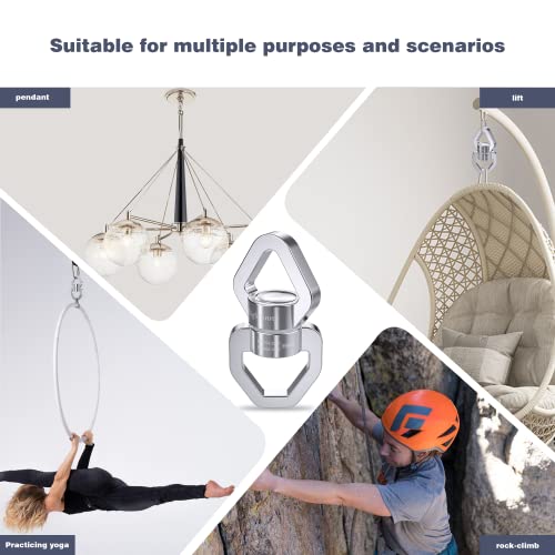 Digtichnny Swing Spinner, 35KN Safety Rotational Device, Aerial Dance Children's Swing, Hanging Hammock (Full Silver) - Image 5