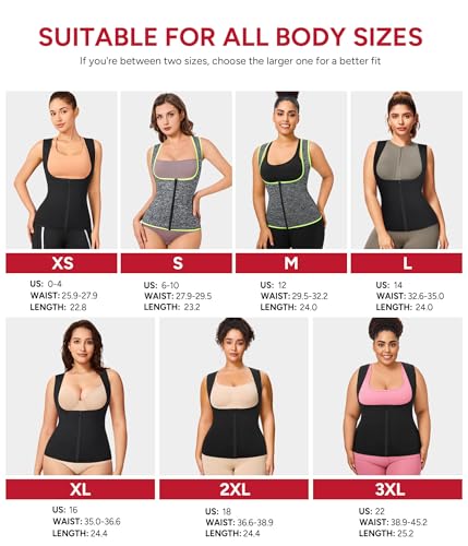 GAODI Women Waist Trainer Vest Slim Corset Workout Sweat Tank Top Zipper Compression Shirt Sauna Suit Body Shaper - Image 3