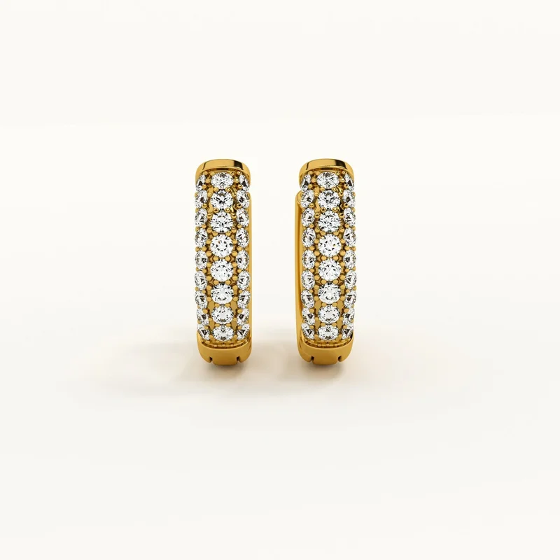 بالموناس PALMONAS CZ Huggie Hoop Earrings for Women | 18K Gold Plated, Waterproof & Anti-Tarnish