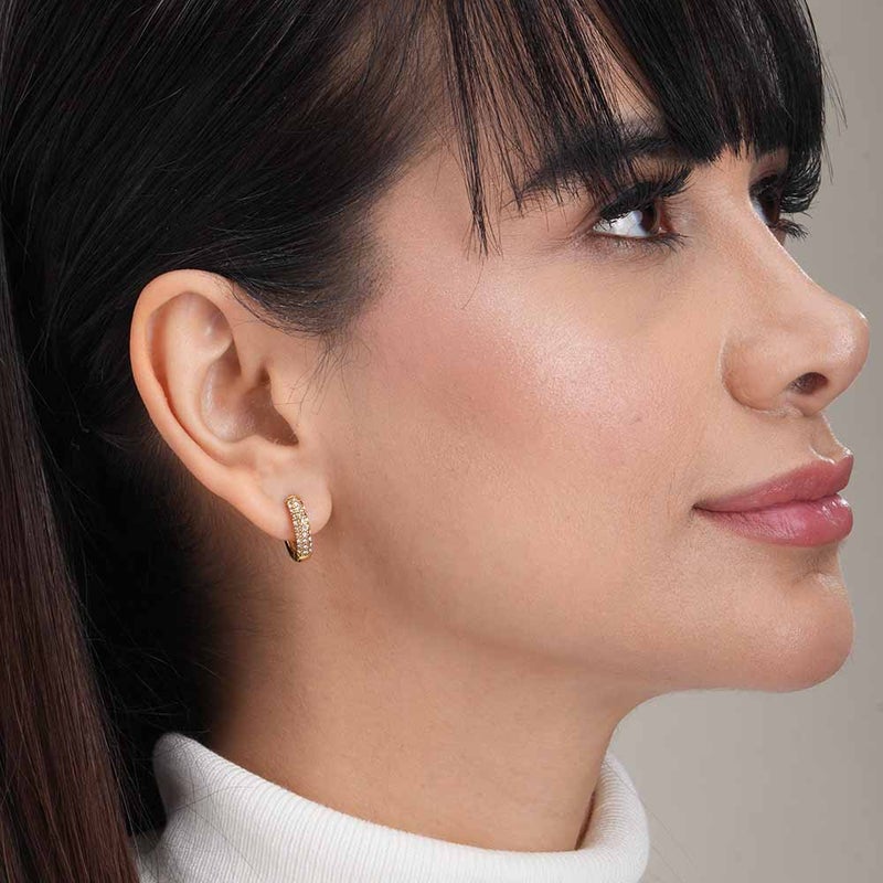 Palmonas أقراط هوجي هوب الماسية من باليموناس للنساء - مقاومة للماء ومضادة للتأكسد - Image 4