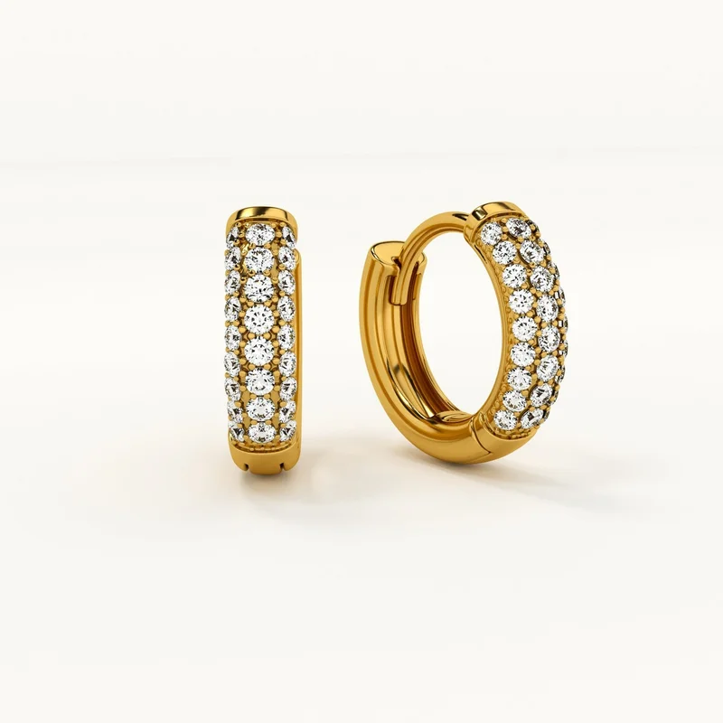 بالموناس PALMONAS CZ Huggie Hoop Earrings for Women | 18K Gold Plated, Waterproof & Anti-Tarnish