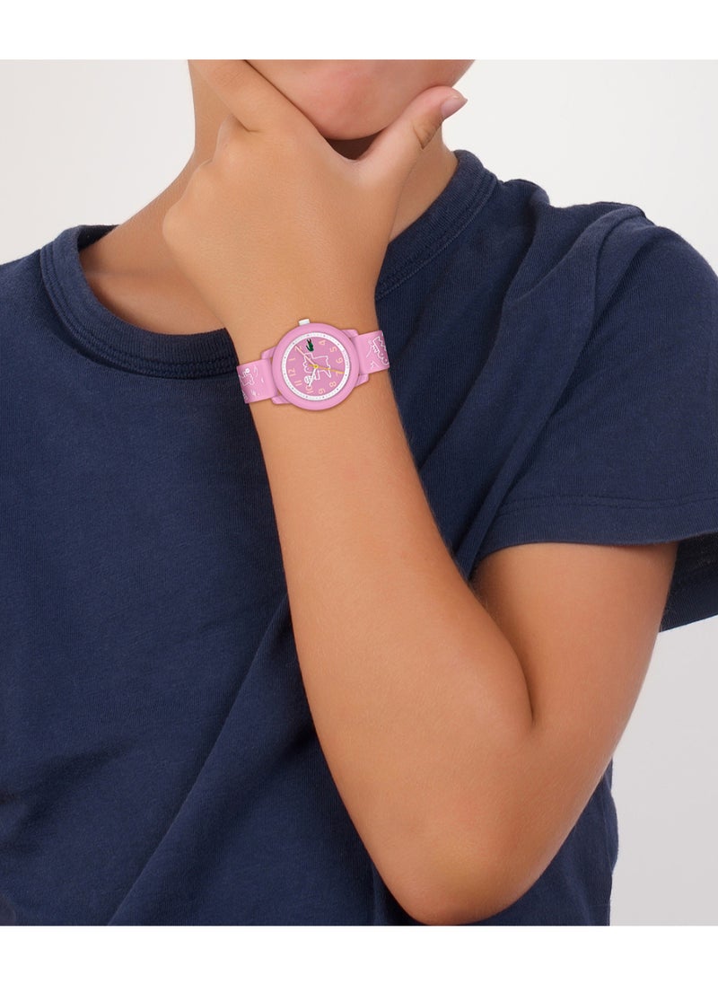LACOSTE - ساعة دائرية أنالوج للأطفال بعلبة وردية - 2030058 - Image 1