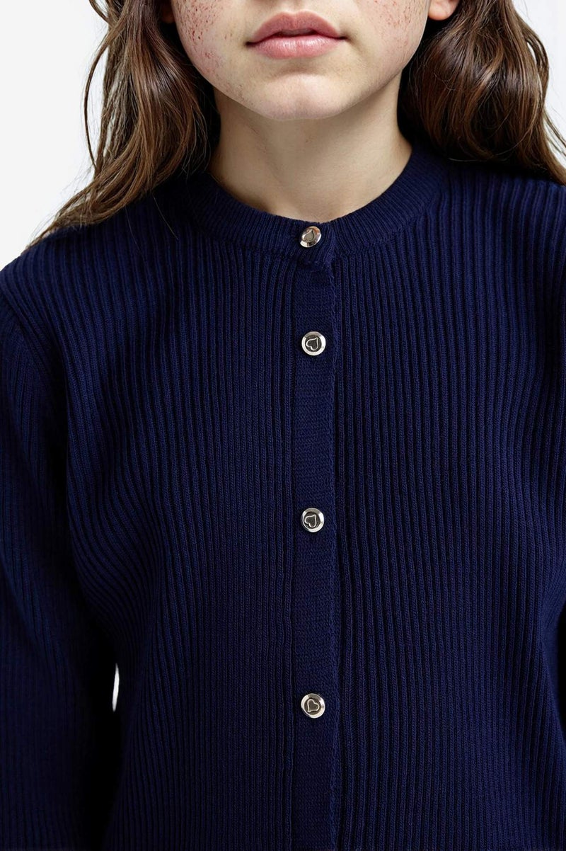 DeFacto Girl Crew Neck Button Down Knit Cardigan - Image 4