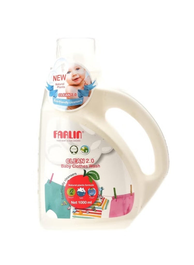 Clean 2.0 Baby Laundry Detergent with Natural, Eco-Friendly Plants - 1000ml