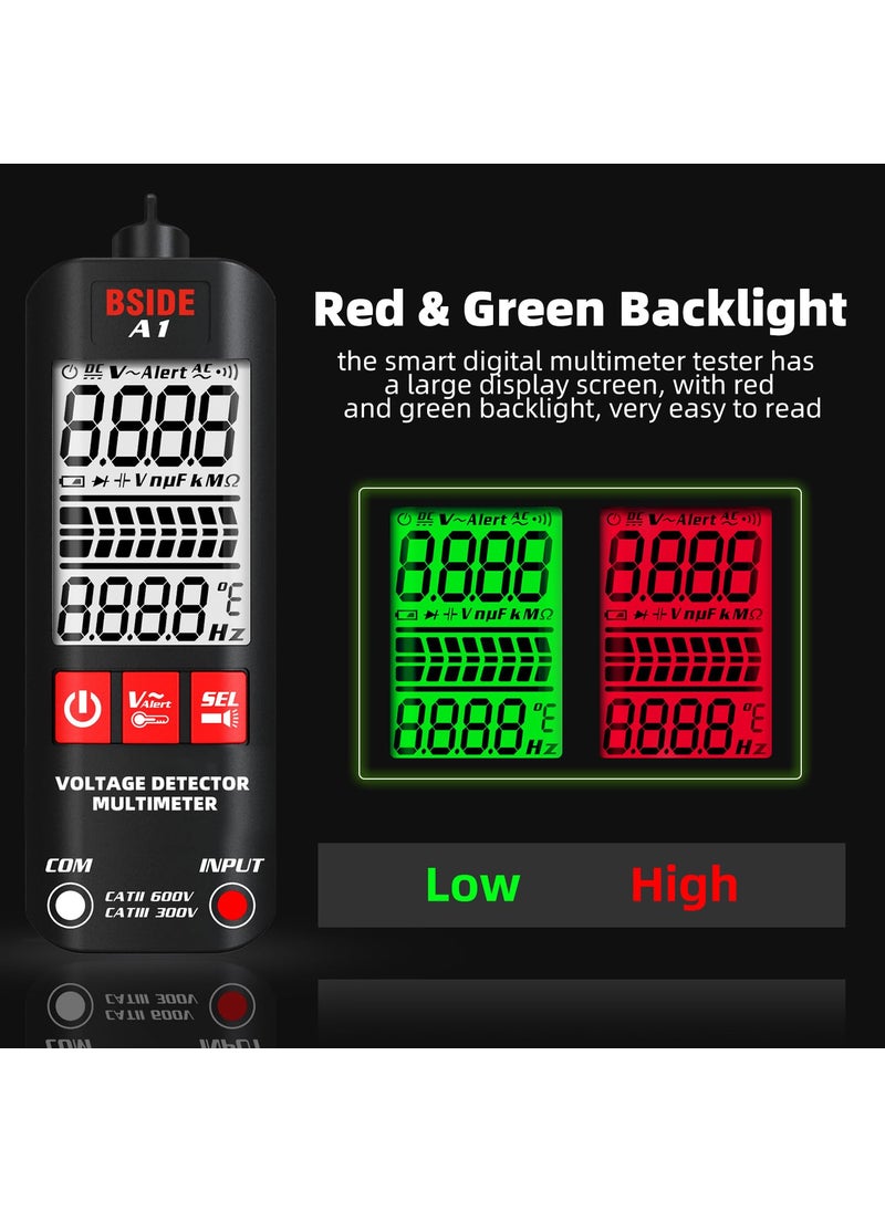 BSIDE BSIDE A1 Digital Multimeter 3Results Display Smart Auto Range Voltmeter Ohm Hz Continuity VAlert Live Wire Voltage Tester with Protect Case  - Image 3