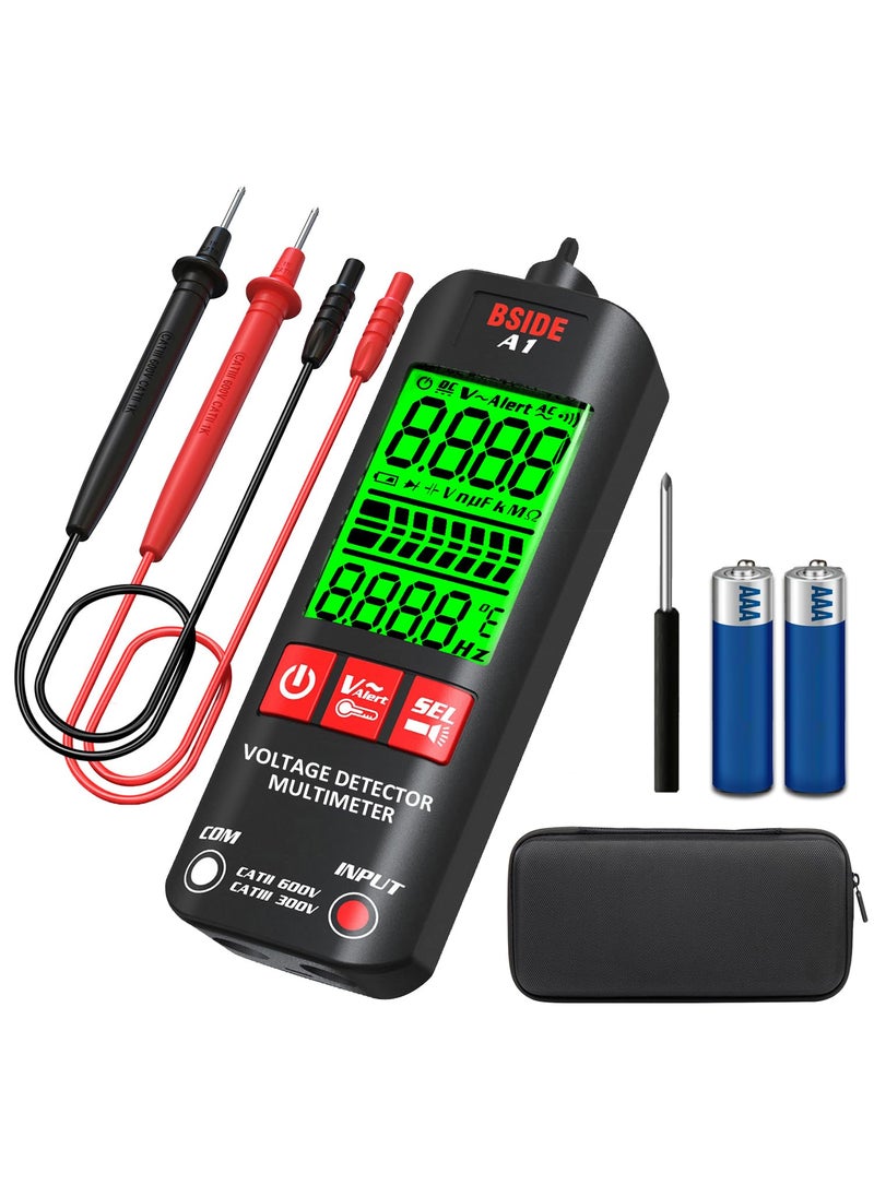 BSIDE BSIDE A1 Digital Multimeter 3Results Display Smart Auto Range Voltmeter Ohm Hz Continuity VAlert Live Wire Voltage Tester with Protect Case  - Image 1