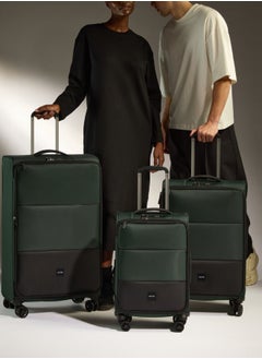 Antler ANTLER Softside Luggage Lighweight Material, Expandable Suitcase For Travel With TSA Approved Lock, Double Zipper (Green, set of 3)  - Image 2