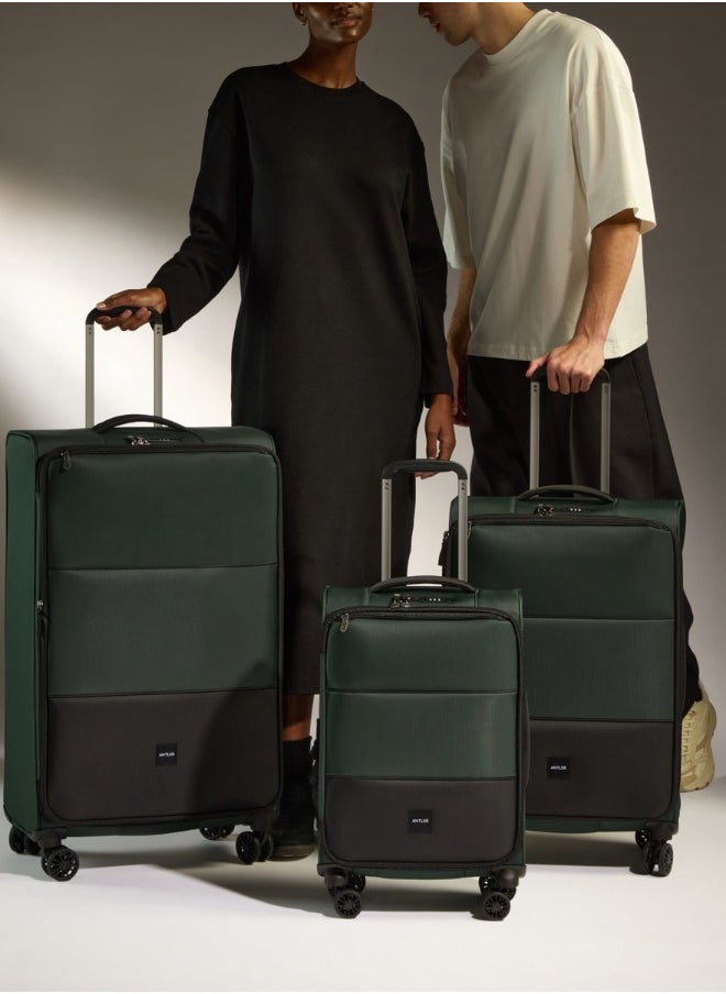Antler - ANTLER Softside Luggage Lighweight Material, Expandable Suitcase For Travel With TSA Approved Lock, Double Zipper (Green, set of 3) - Image 1