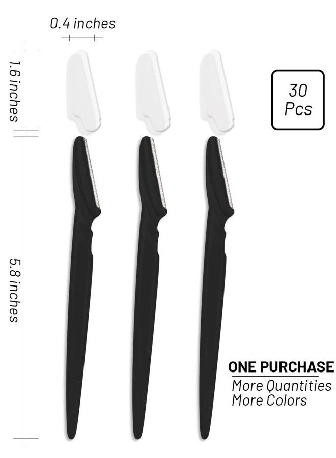 MoHern أداة إزالة الشعر للوجه، 30 قطعة من شفرات إزالة الشعر للوجه، شفرات متعددة الاستخدامات للوجه للنساء والرجال، سوداء - Image 5