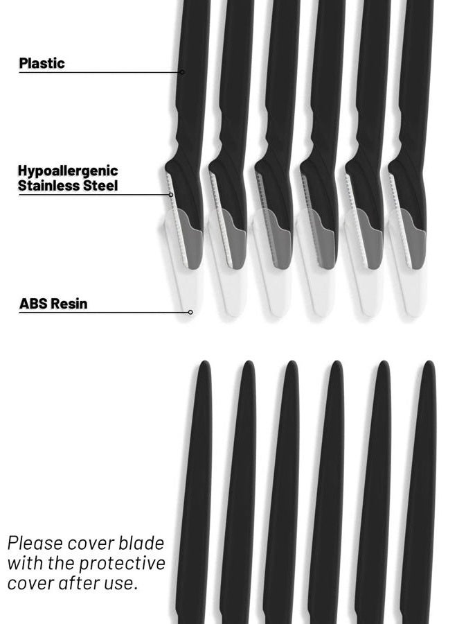 MoHern أداة إزالة الشعر للوجه، 30 قطعة من شفرات إزالة الشعر للوجه، شفرات متعددة الاستخدامات للوجه للنساء والرجال، سوداء - Image 3