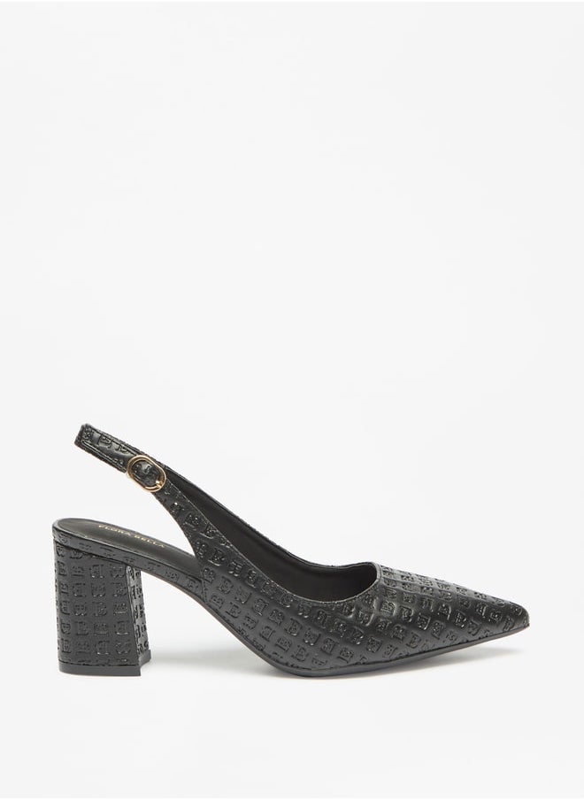 Flora Bella By Shoexpress - Women's Textured Pumps With Buckle Closure And Block Heels - Image 1