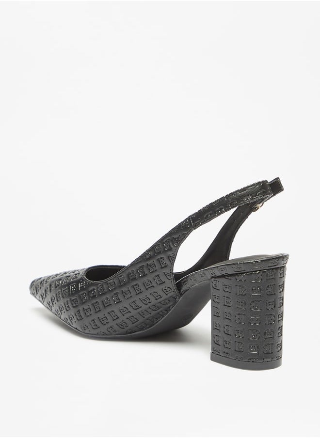 Flora Bella By Shoexpress - Women's Textured Pumps With Buckle Closure And Block Heels - Image 1