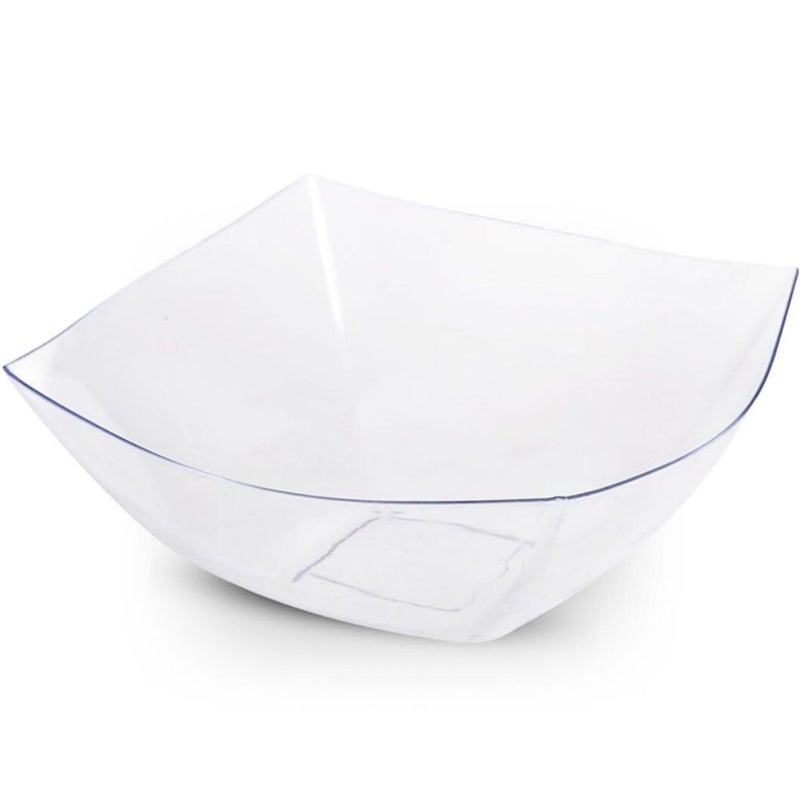 Blue Sky Square Fancy Clear 64oz Serving Bowl (1 Count) | Elegant Disposable Plastic - Ideal for Parties & Events - Image 1