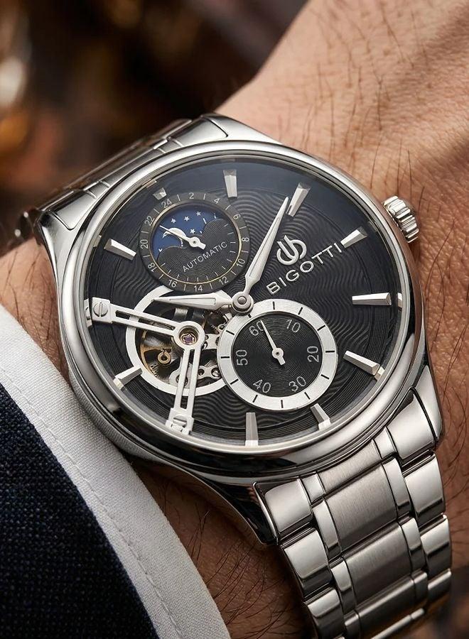 Bigotti - Raffinato Men Watch | Stainless SteelSteel Case | Analog | Round Dial | Mineral Glass | Automatic | Water Resistant 50 Meters - Image 2