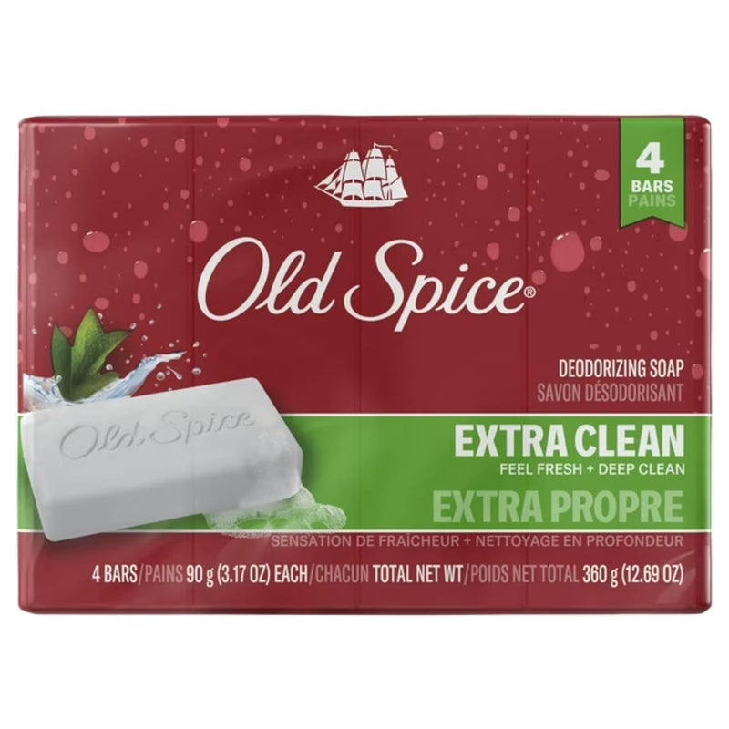 Old Spice صابون بار أولد سبايس للرجال برائحة شجرة النخيل 317 أونصة لكل 4 قطع - Image 1