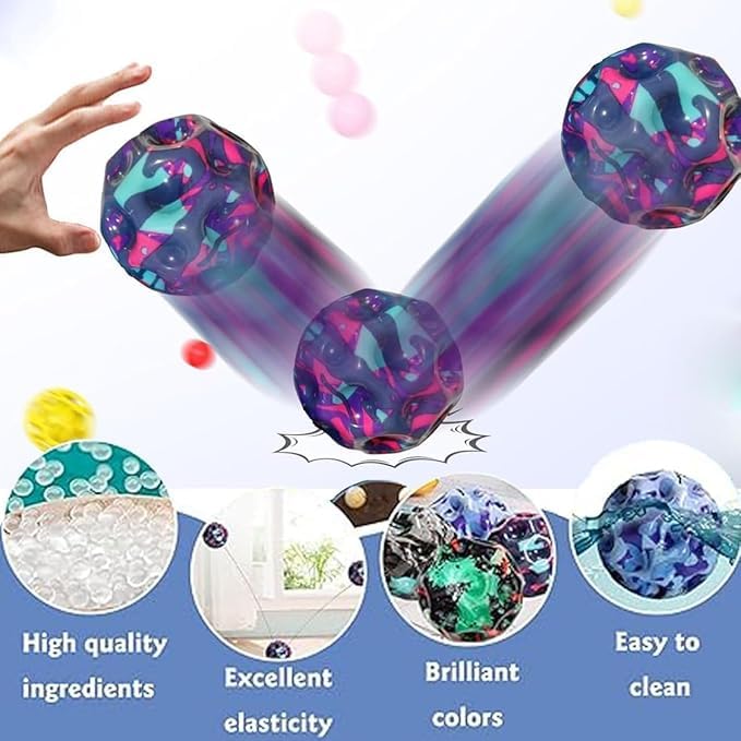 YBN Super High Bouncing Ball, Moon and Space Balls for Kids and Adults, Improve Hand-Eye Coordination, Easy to Grip (2) - Image 4