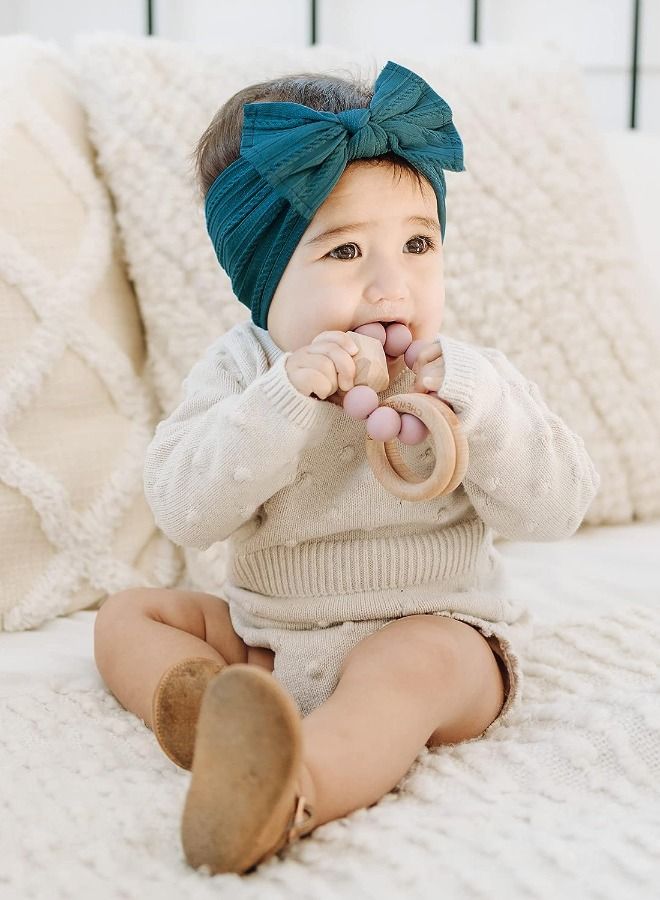 Generic 3PCS Baby Bow Headband, Nylon Headbands Hairbands, Hair Bow Elastics Handmade Hair Accessories for Baby Girls Newborn Infant Toddlers Kids  - Image 3
