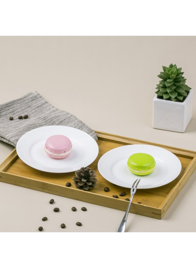 Sky Top Ceramic Plate Set, White 6-inch Flat Plate, 4 Pieces - Image 3