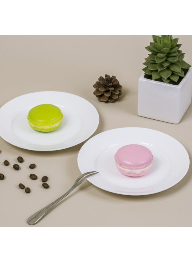 Sky Top Ceramic Plate Set, White 6-inch Flat Plate, 4 Pieces - Image 2