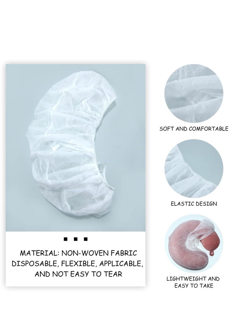 الأزرق جي دبليو 100 Pieces Disposable Headrest Covers Massage Non-Sticking Cradle Cover Non-woven U-shaped for Tables - Image 2