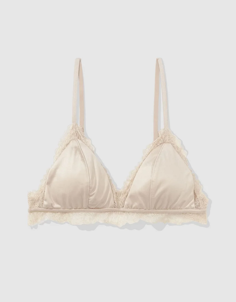 Aerie  Aerie Show Off Shine Lace Padded Triangle Bralette for Women | Best Price UAE
