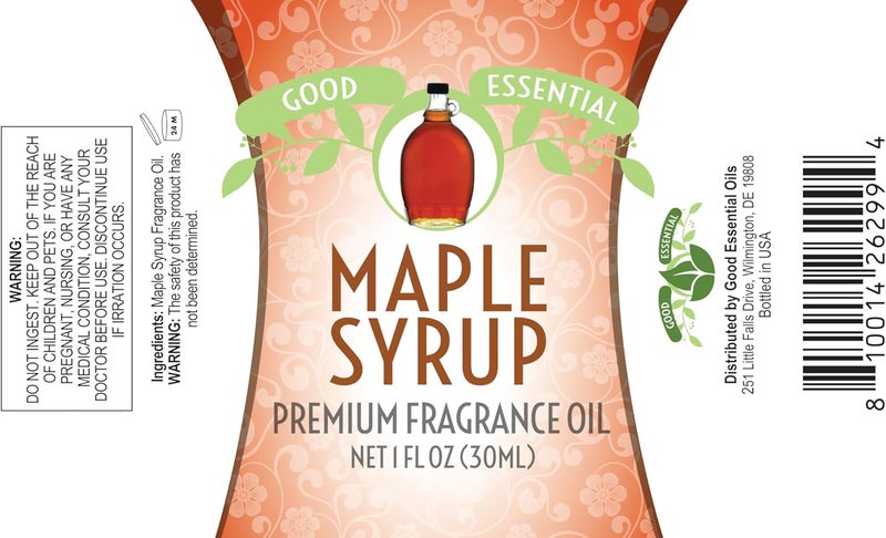 Good Essential Professional Maple Syrup Fragrance Oil 30ml for Halloween, Christmas Diffuser, Soaps, Lotions, Perfume 1 fl oz - Maple Candle Scent Oil - Image 2