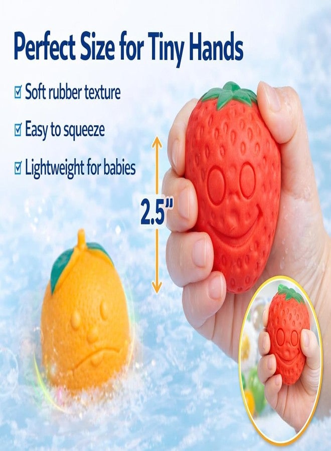 Brand Conquer Baby Bath Toy Set for Babies & Toddlers - Bathtub Toy with Mini Tub, Cute Duck, Frog, Starfish & Squeeze Bath Toys for Kids, Colorful Bath Toys for Baby (Baby and Cute Fruit) - Image 2