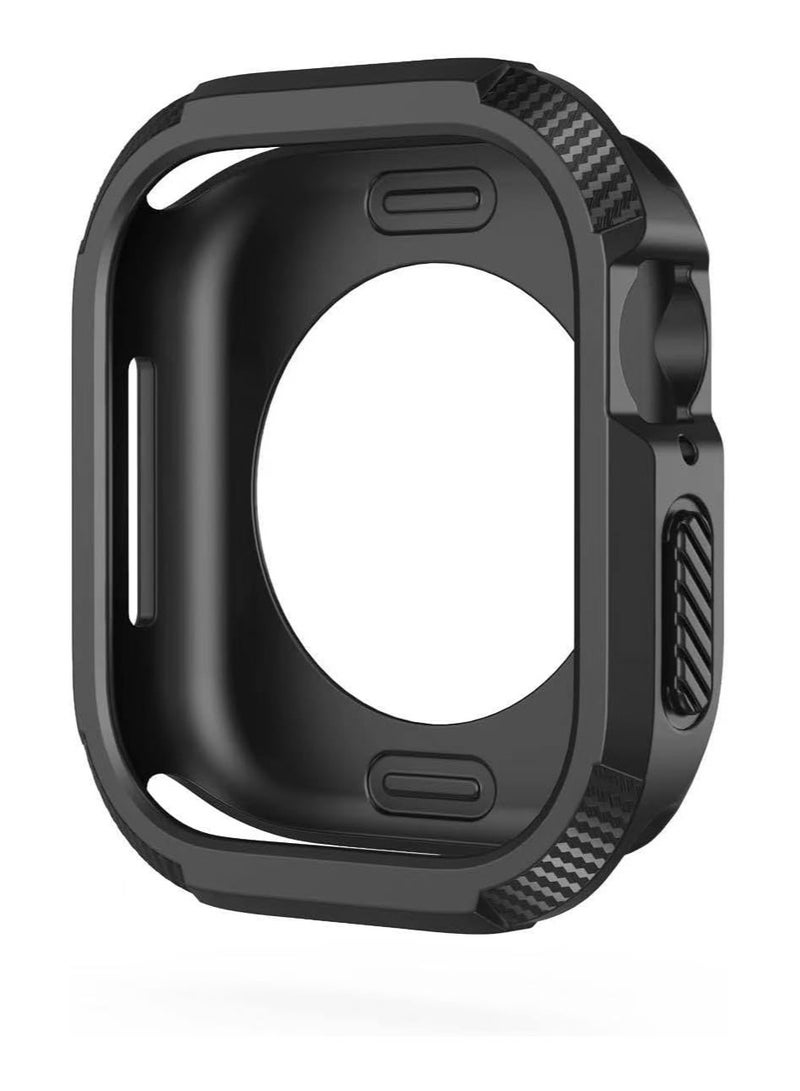 Cover Compatible with Apple Watch Bumper Case 46mm Series 10 [2024] Soft Flexible TPU Thin Lightweight Protective Cover for iWatch [NO Front Screen Protector] (Black) - Image 1