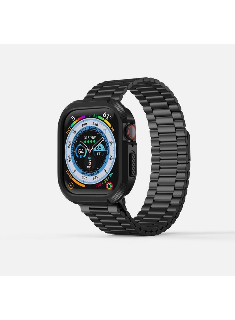 Cover Compatible with Apple Watch Bumper Case 46mm Series 10 [2024] Soft Flexible TPU Thin Lightweight Protective Cover for iWatch [NO Front Screen Protector] (Black) - Image 2