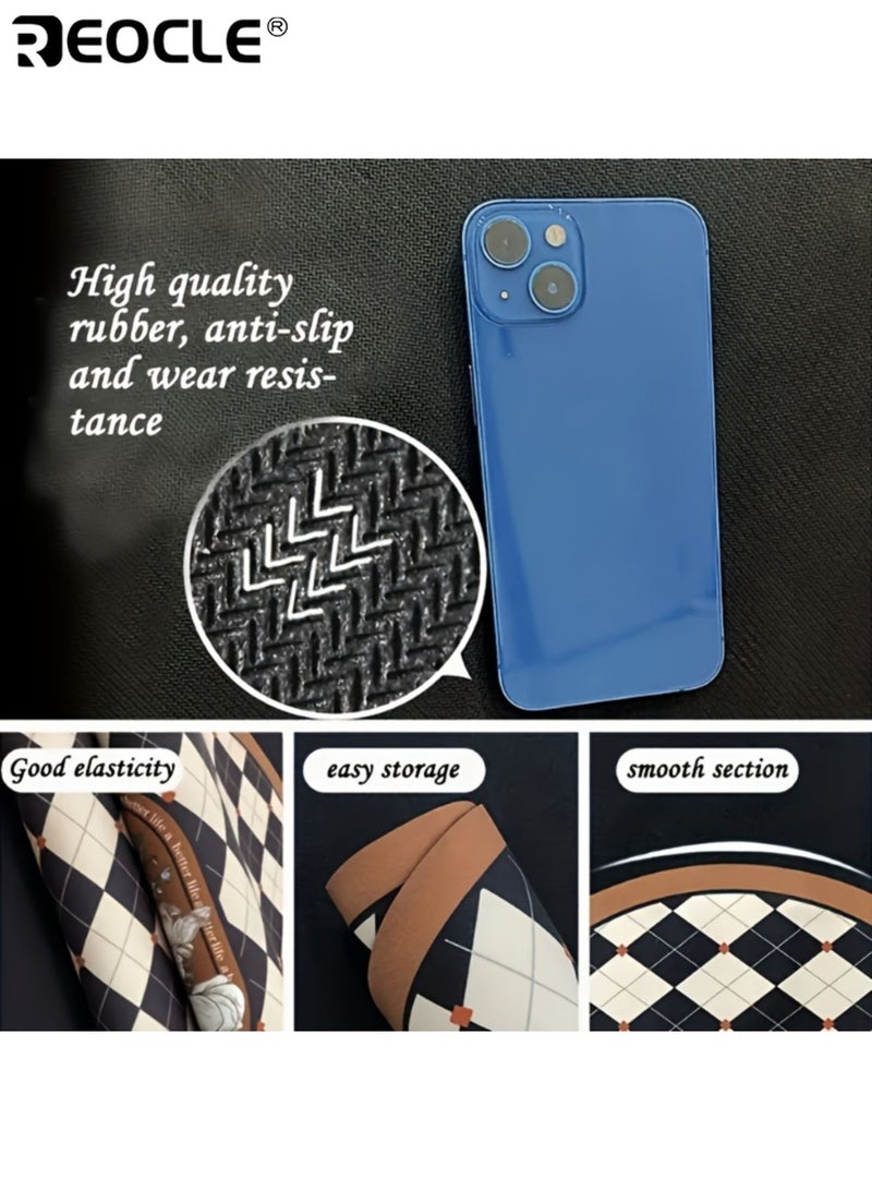 REOCLE Diatomite Dish Drying Mat with Floral Pattern and Quick Dry Design Washable Kitchen Mat with Non-Slip Base for Countertop Utensil Drying - Image 5