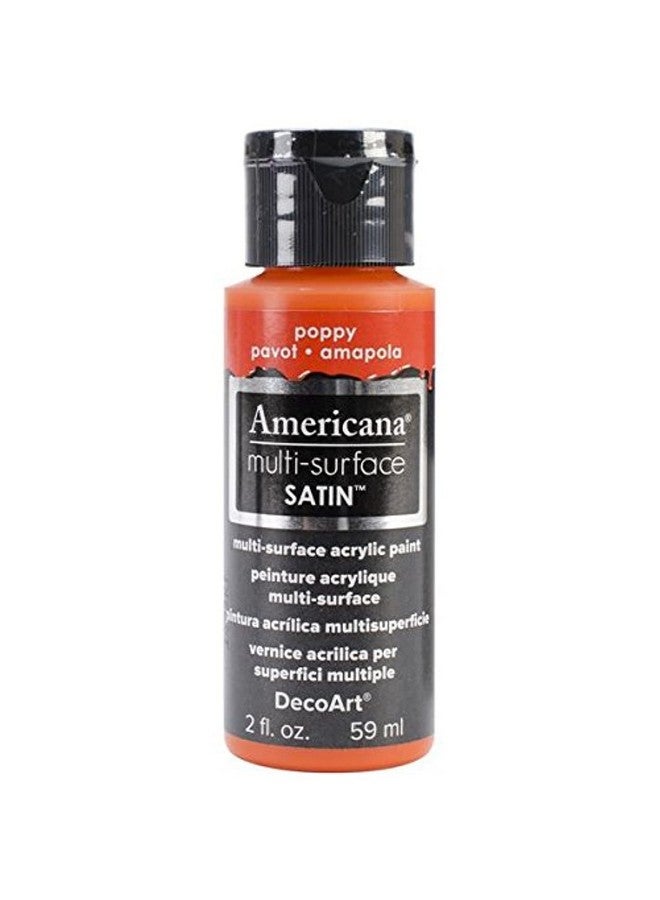 DecoArt Americana Multi-Surface Satin Acrylic Paint 2oz-Poppy - Image 1