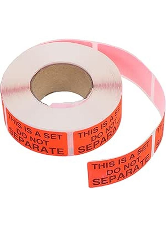Fluorescent Red Do Not Detach Warning Stickers 2x0 98 Inch 500pcs Roll for Shipping Logistics - Image 1