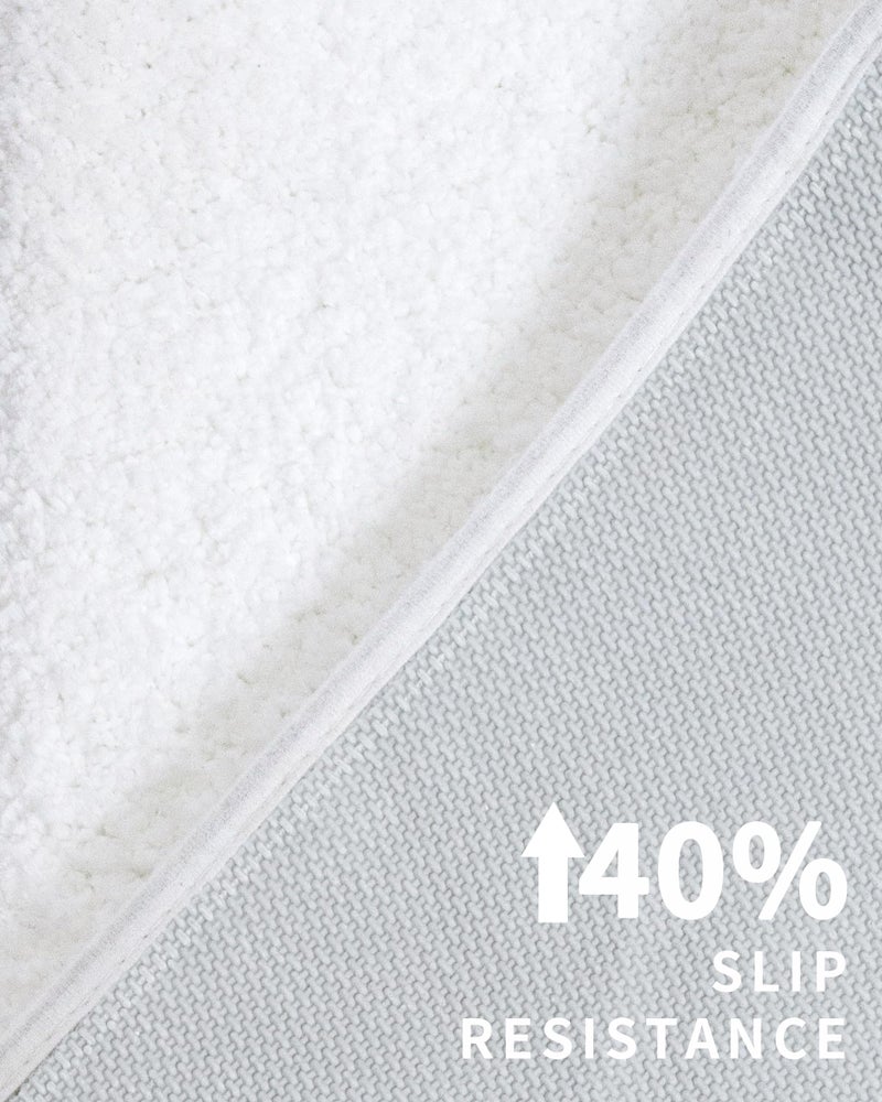 Disolla Toilet Rug U Shaped White 23x24 Machine Washable Non Slip Toilet Floor Mat Soft Plush Contour Rug for Bathroom Floor - Image 4
