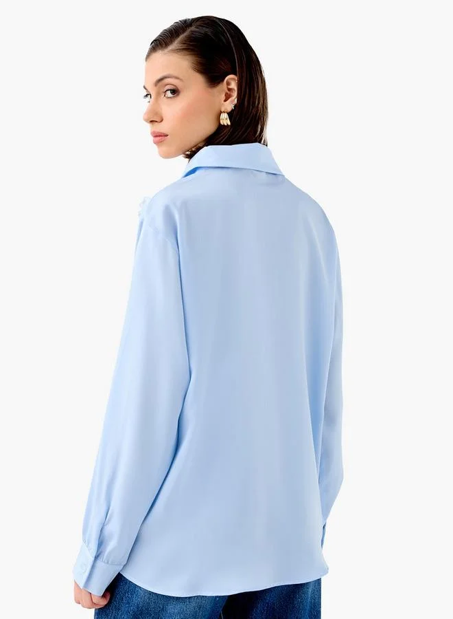 2Xtremz 2Xtremz Embellished Bow Applique Shirt with Long Sleeves