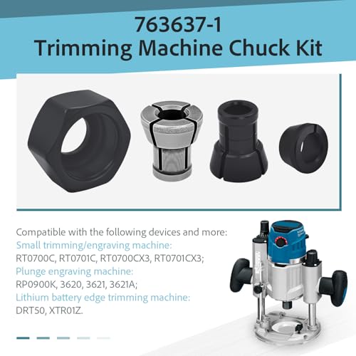 KLMHT 7636371 Collet Replace Fits Makita trim router accessories 14 635mm RP0900 DRT50Z RT0701C RT0702C RP2301FCXK RT0700C RT001G router parts - Image 3