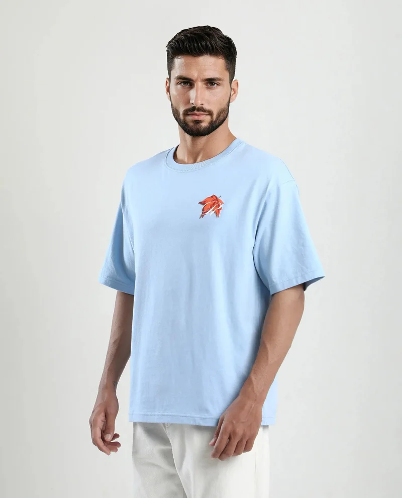 Rare Rabbit Men's Graphic Print Oversized T-Shirt
