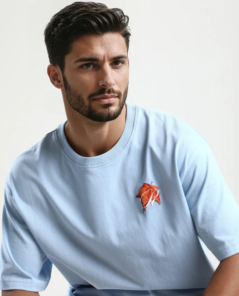 Rare Rabbit Men's Graphic Print Oversized T-Shirt
