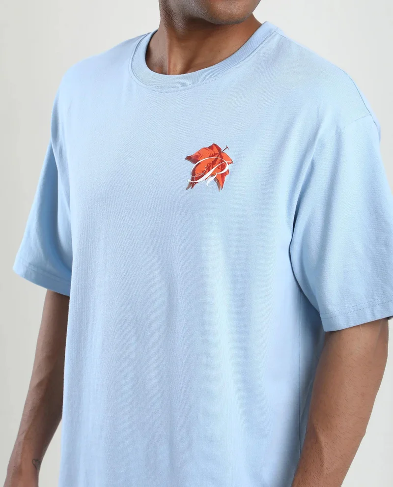 Rare Rabbit Men's Graphic Print Oversized T-Shirt