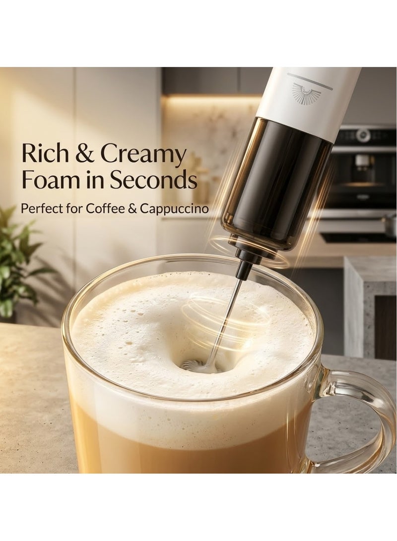 CHEEMAISTIC Electric Milk Frother Handheld Coffee Frother, Portable Stainless Steel Mini Whisk, Ultra Fast Drink Mixer for Coffee, Cappuccino, Latte, Matcha, Hot Chocolate & Creamer, Battery Operated Foam Maker - Coffee Enthusiasts Gift (Black) - Image 3