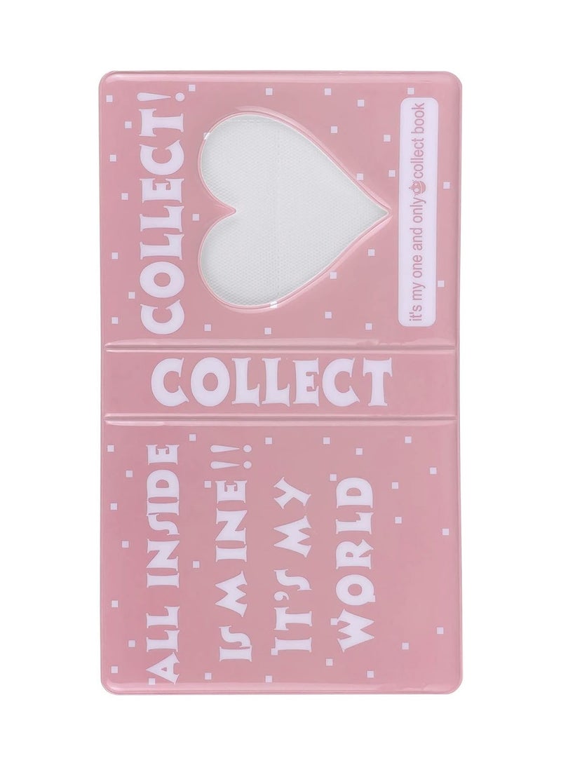 3 Inch Mini Photo Album Kpop with 128 Pockets, Photocard Binder Album Love Heart Hollow Design, Mini Photo Card Book Holder Super Kawaii Photocard Holder Binder for Business Card DIY Collection (Pink) - Image 5