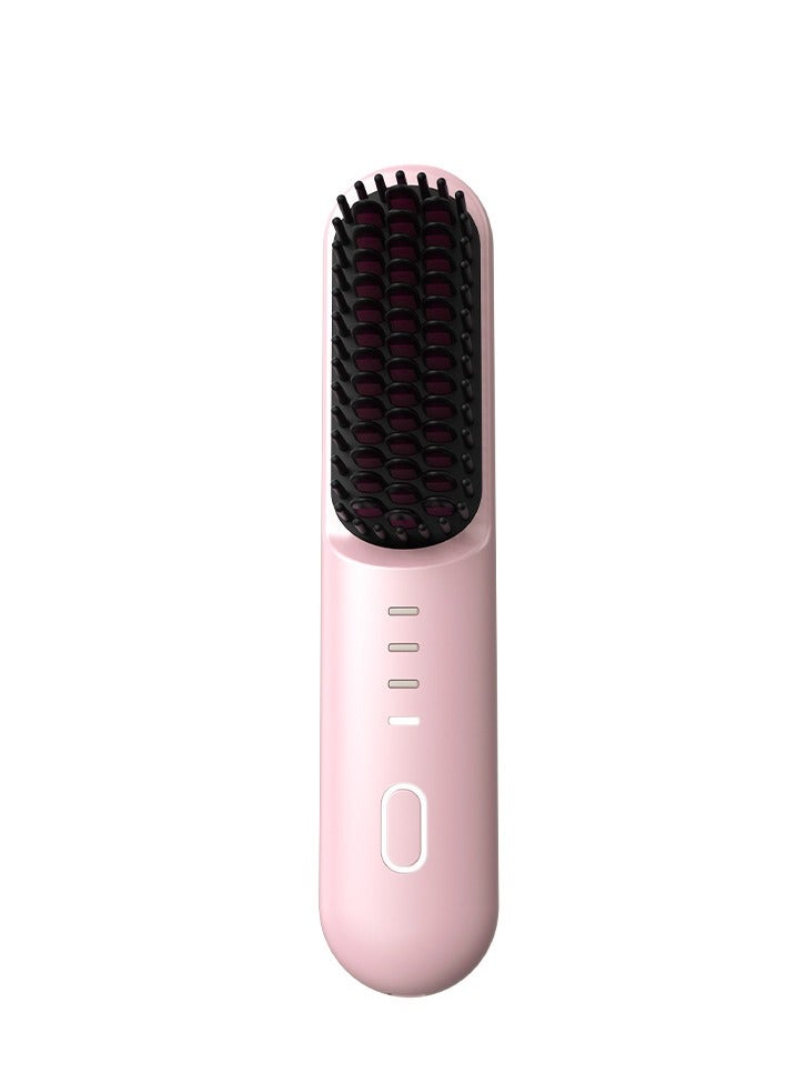 Wireless lazy straight hair comb, negative ion hair care, no hair damage, portable charging curling beard comb - Image 1