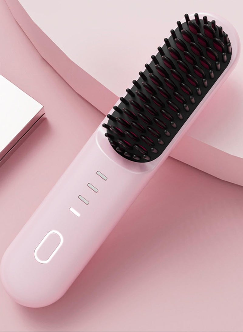 Wireless lazy straight hair comb, negative ion hair care, no hair damage, portable charging curling beard comb - Image 5