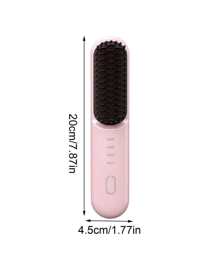 Wireless lazy straight hair comb, negative ion hair care, no hair damage, portable charging curling beard comb - Image 4