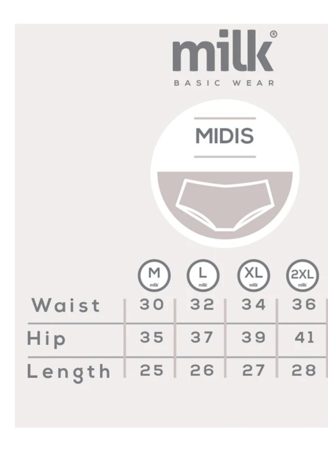 Milk - Comfy Women Midi Underwear Bundle of 10 Colored Midi (Plain & Printed) - Image 1