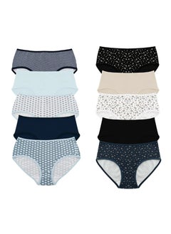 Comfy Women Midi Underwear Bundle of 10 Colored Midi (Plain & Printed)