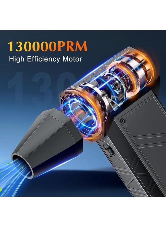 منفاخ هواء كهربائي بدون سلك 130000 RPM – توربو قوي لتنظيف الكمبيوتر والكيبورد والسيارة والبيت وإزالة الغبار بسرعة وسهولة - Image 3
